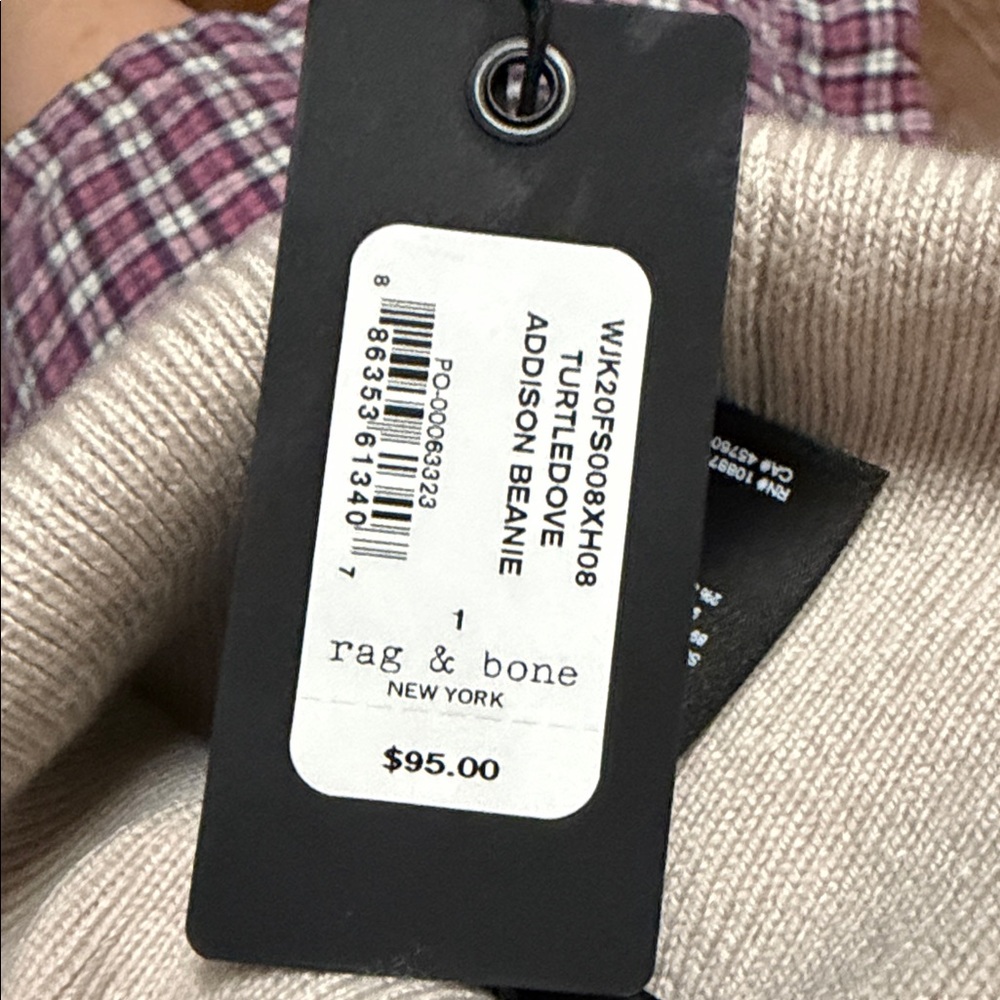 Rag & Bone turtle dove knit beanie soft pink cream color - Picture 6 of 7